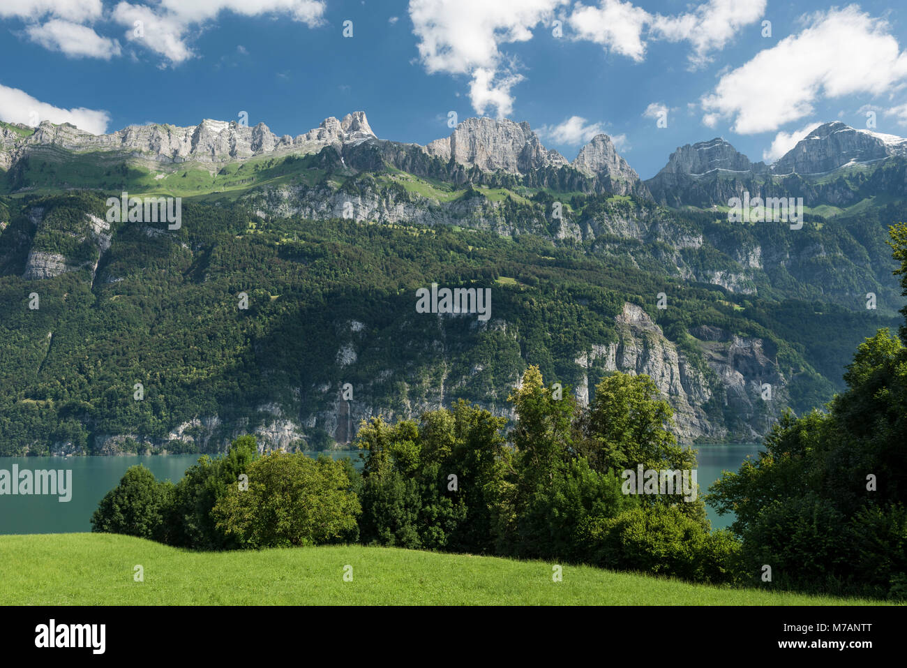 Walensee in der Ostschweiz, Alpen Stockfoto