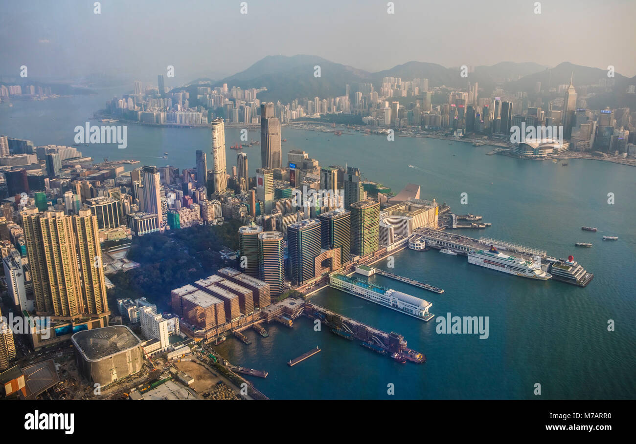 Hong Kong, Kowloon City Quartier und Victoria Island Stockfoto