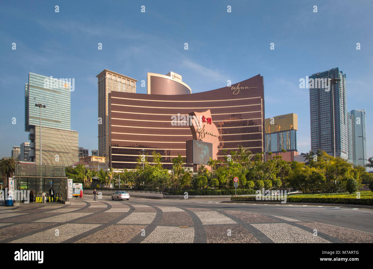 China, Macau Stadt, Kathedrale Gemeinde Bezirk Skyline Stockfoto