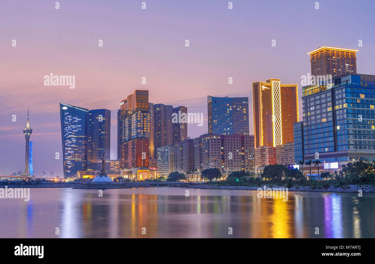 China, Macau Stadt, Kathedrale Gemeinde Bezirk Skyline Stockfoto