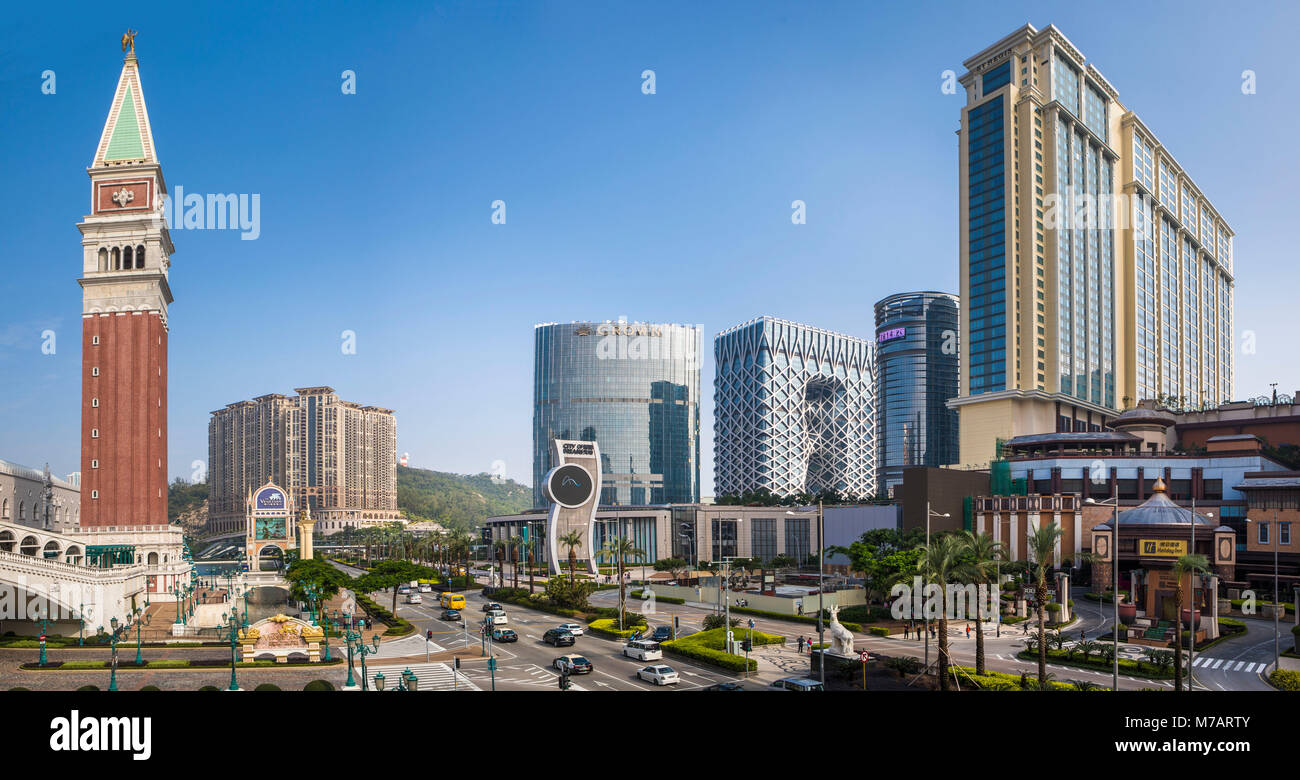 China, Macau City, Cotai, Strada tun Istmo Avenue Stockfoto