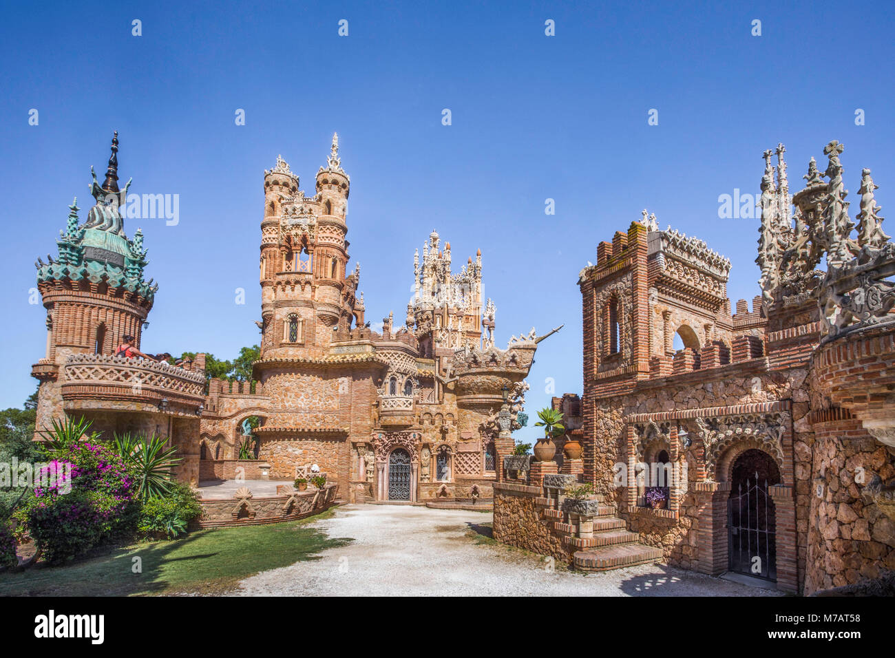 Spanien, Andalusien, Provinz Malaga, Costa del Sol, Benalmadena City, colomares Schloss, Stockfoto