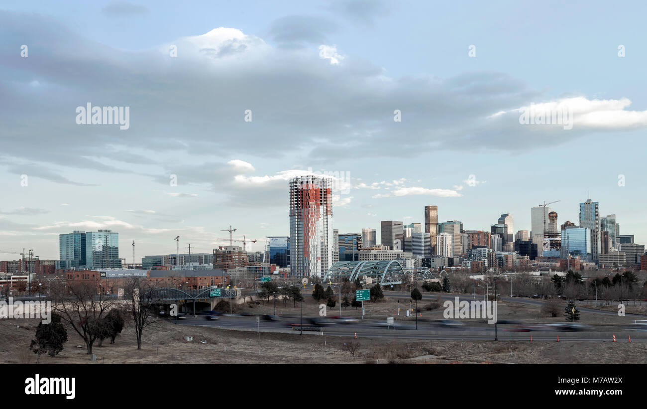 Die Innenstadt von Denver Stadtbild an einem sonnigen Tag Stockfoto