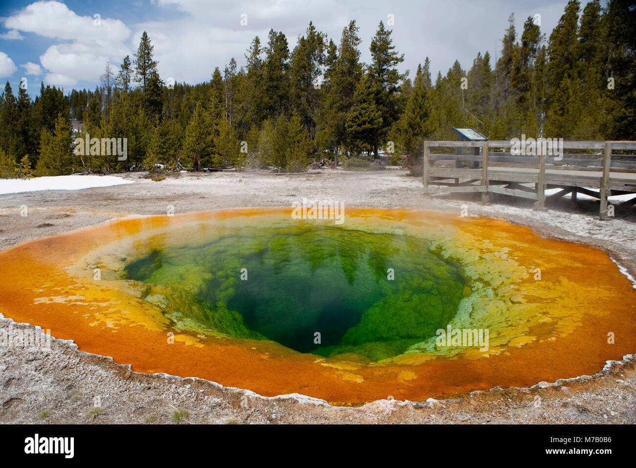 Hot Spring, Morning Glory Pool, Upper Geyser Basin, Yellowstone National Park, Wyoming, USA Stockfoto