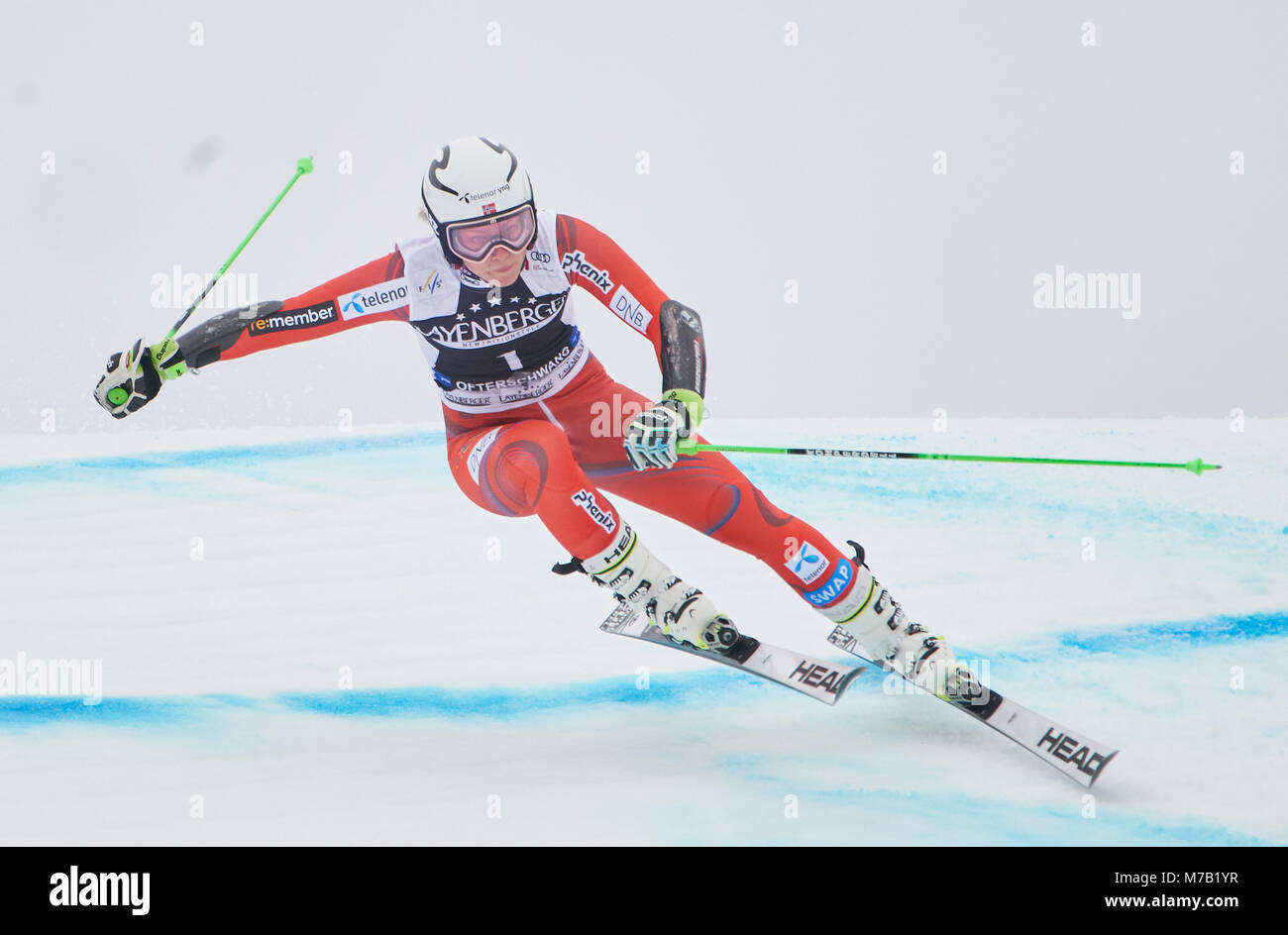 Sonthofen, Deutschland. 09 Mär, 2018. Ragnhild MOWINCKEL, noch in der Tätigkeit an den Frauen Riesenslalom FIS Weltcup Rennen in Sonthofen, Deutschland März 09, 2018 Credit: Peter Schatz/Alamy leben Nachrichten Stockfoto