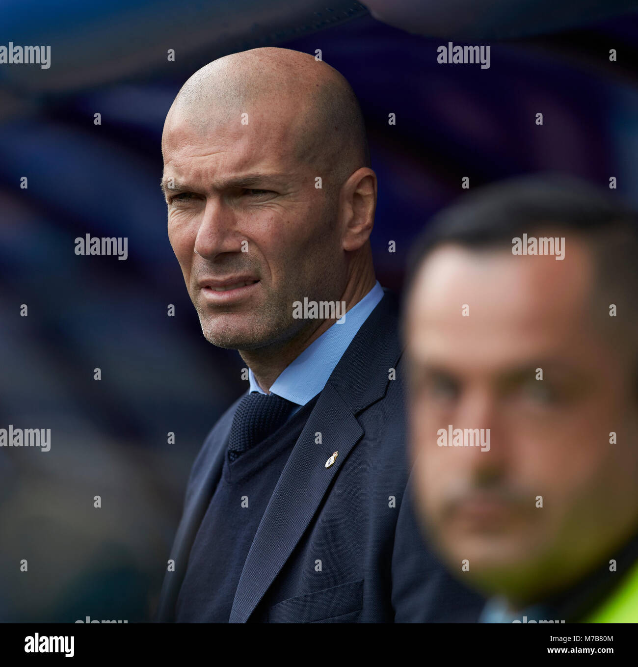 Eibar, Spanien. 10 Mär, 2018. Trainer Zinedine Zidane während der spanischen La Liga Fußball Match zwischen S.D Eibar und Real Madrid C. F am Ipurua Stadium, in Eibar, Nordspanien, Samstag, März, 10, 2018. Credit: Gtres Información más Comuniación auf Linie, S.L./Alamy leben Nachrichten Stockfoto