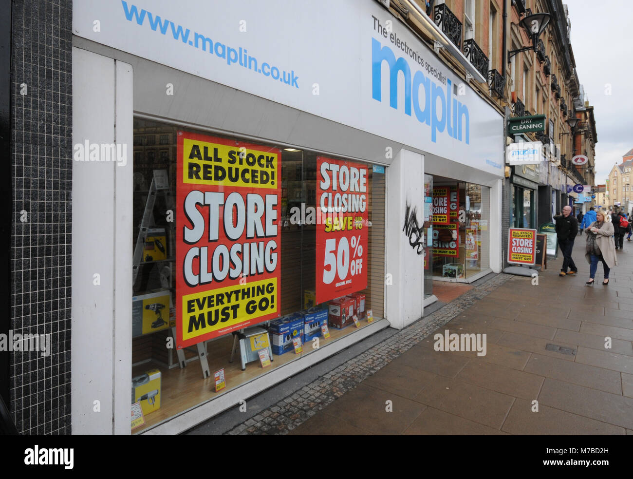 Sheffield, South Yorkshire, UK. 10. März 2018. Maplin store in Sheffield zu schließen. Credit: Alamy leben Nachrichten Stockfoto