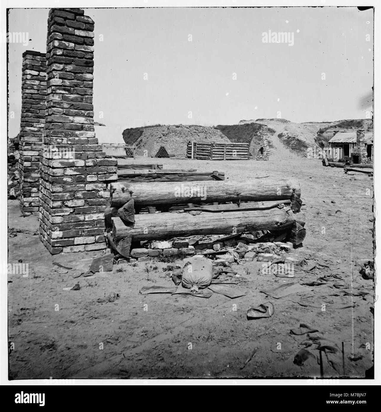 Innenansicht von Fort Johnson, in der Nähe von Charleston, South Carolina. Stockfoto