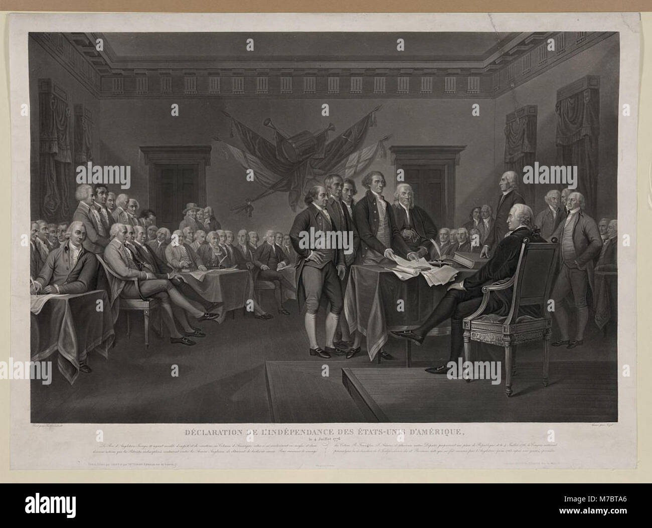 Erklärung de l'Independance des Etats-Unis d'Amerique, le 4 Juillet 1776 LCCN 2004670554 Stockfoto
