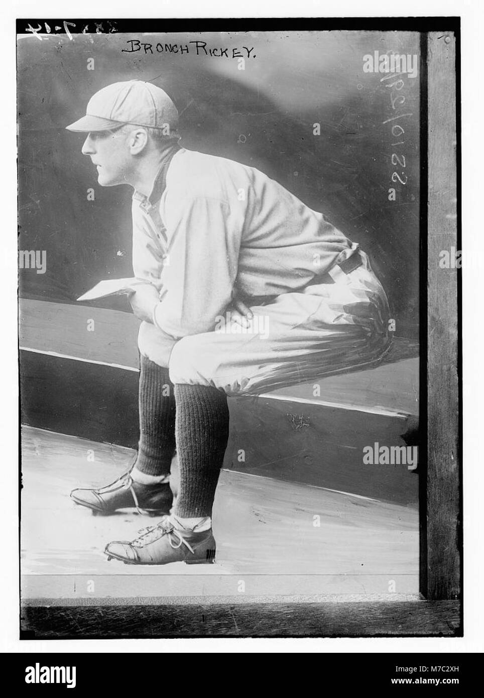 Ein Porträt von Branch Rickey, einer Schlüsselfigur in der Baseballgeschichte, bekannt für seine Führung in der St. Louis American League. Rickey ist bekannt für seine Pionierleistungen im Sport und für die Integration von Major League Baseball. Stockfoto
