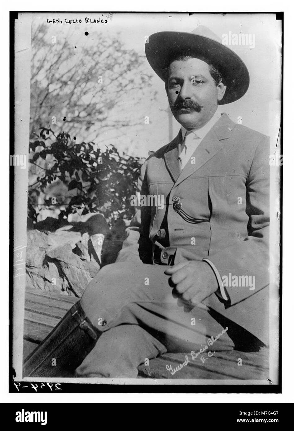 Ein Porträt von General Lucio Blanco, einem prominenten mexikanischen Militärführer, der eine Schlüsselrolle in der mexikanischen Revolution spielte. Stockfoto