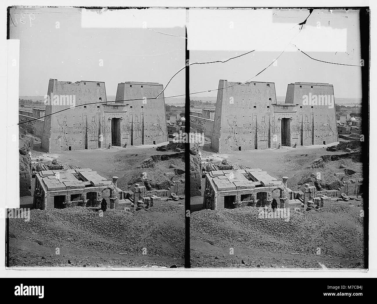 Ägyptische Ansichten; Tempel des Horus, Edfu. Allgemeine Ansicht der Tempel des Horus LOC 01563 matpc. Stockfoto