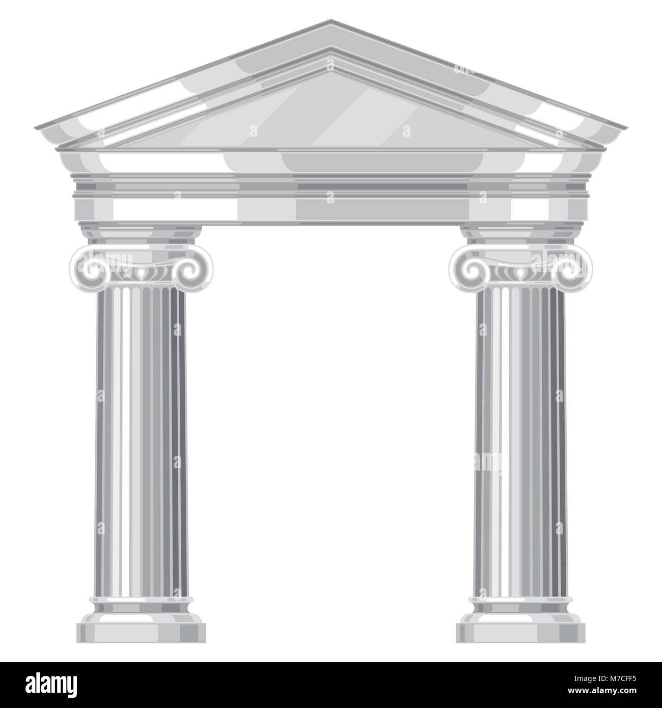 Ionic realistische antiken griechischen Tempel mit Säulen Stock Vektor