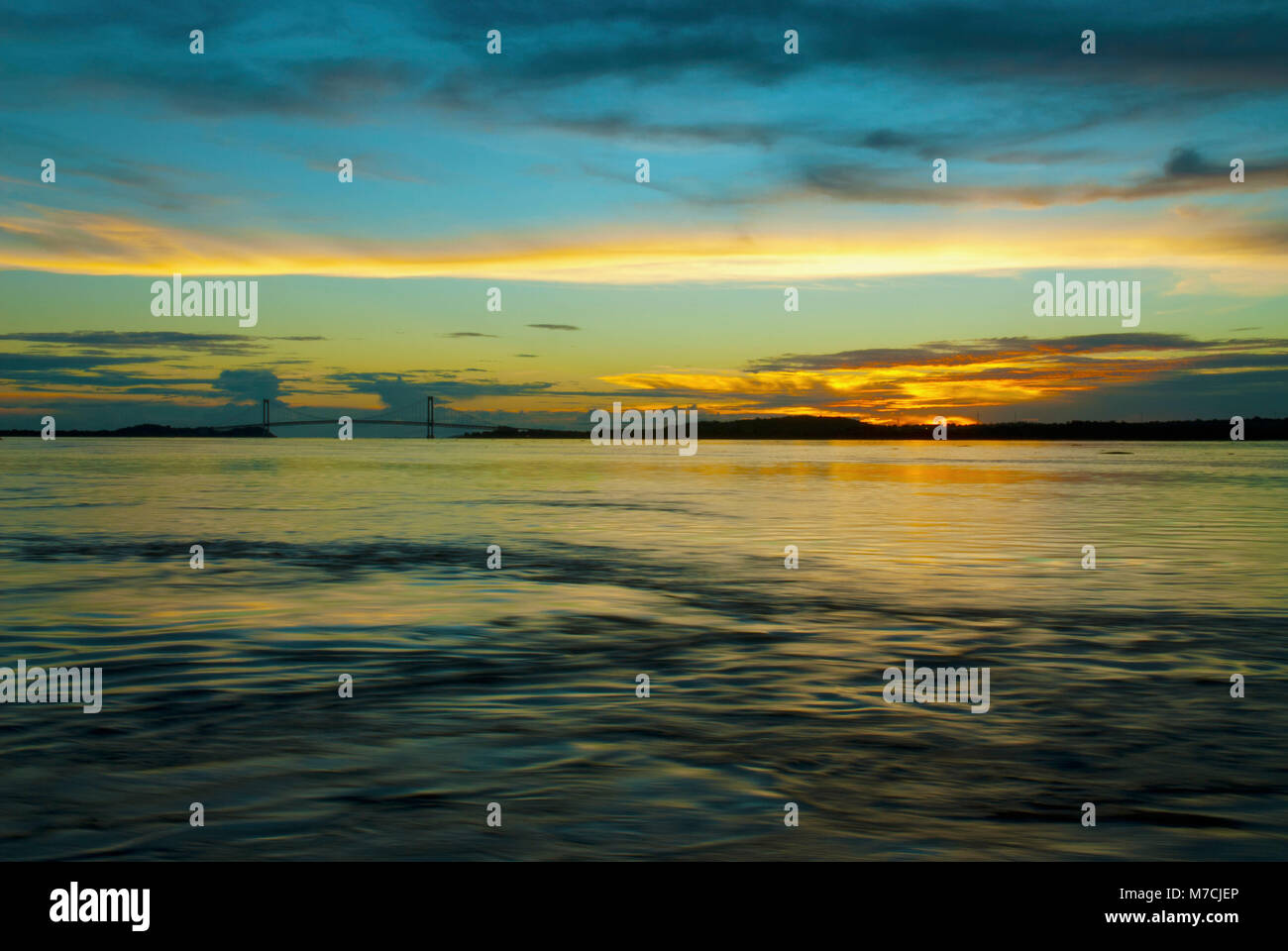 Sonnenuntergang über dem Meer, Dominikanische Republik Stockfoto