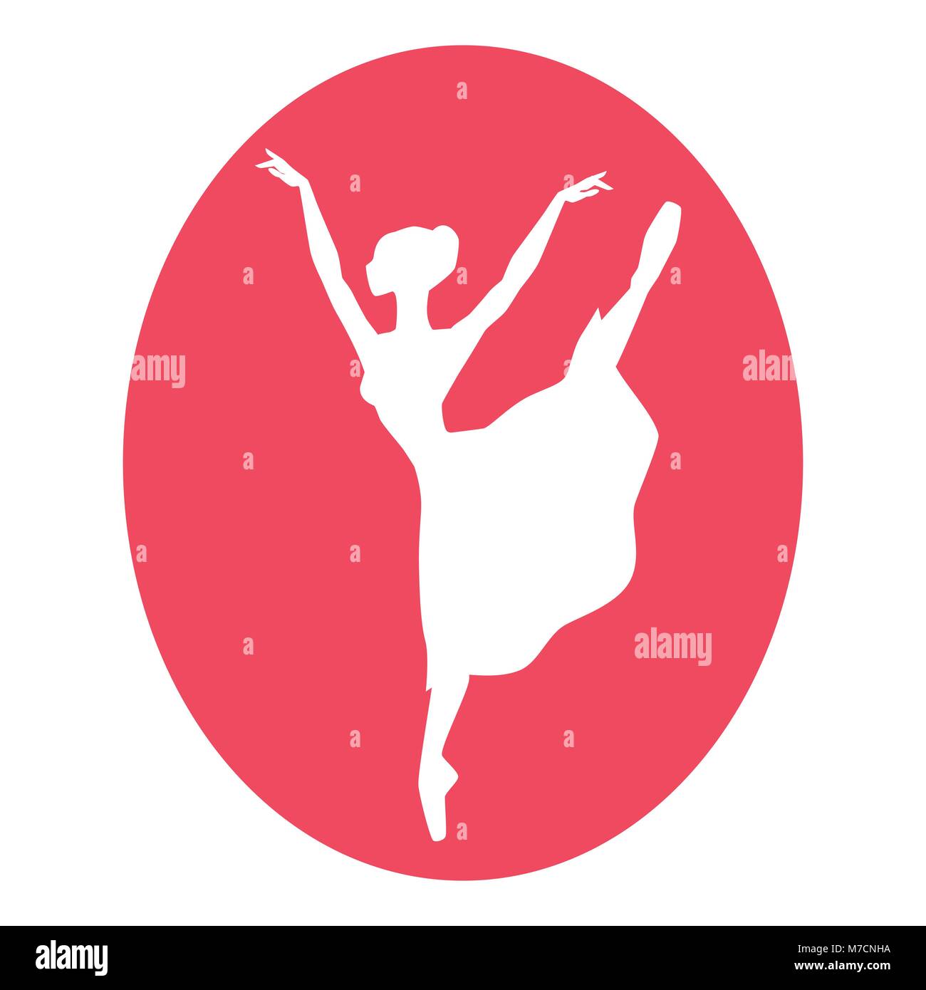 Emblem der Tanz Ballett Studio mit Ballerina Silhouette Stock Vektor