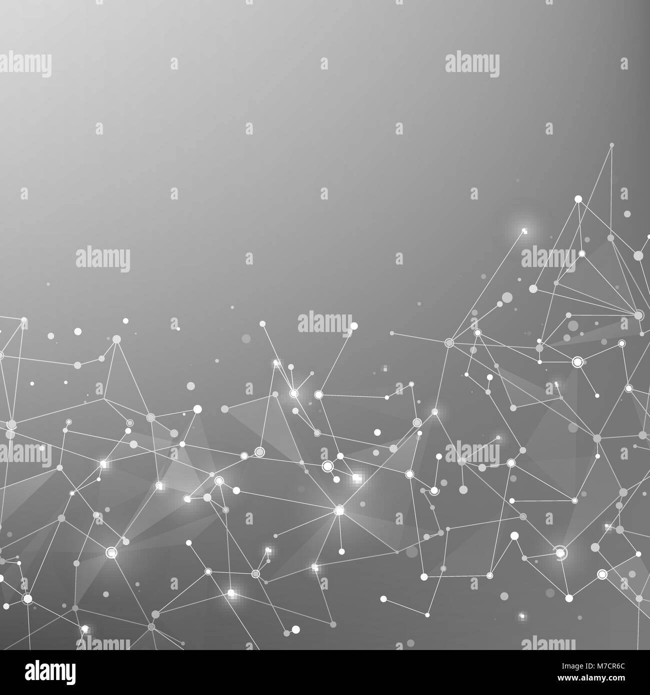 Technik und Wissenschaft Hintergrund. Polygonale Hintergrund. Zusammenfassung Web und Knoten. Plexus atom Struktur. Vector Illustration Stock Vektor