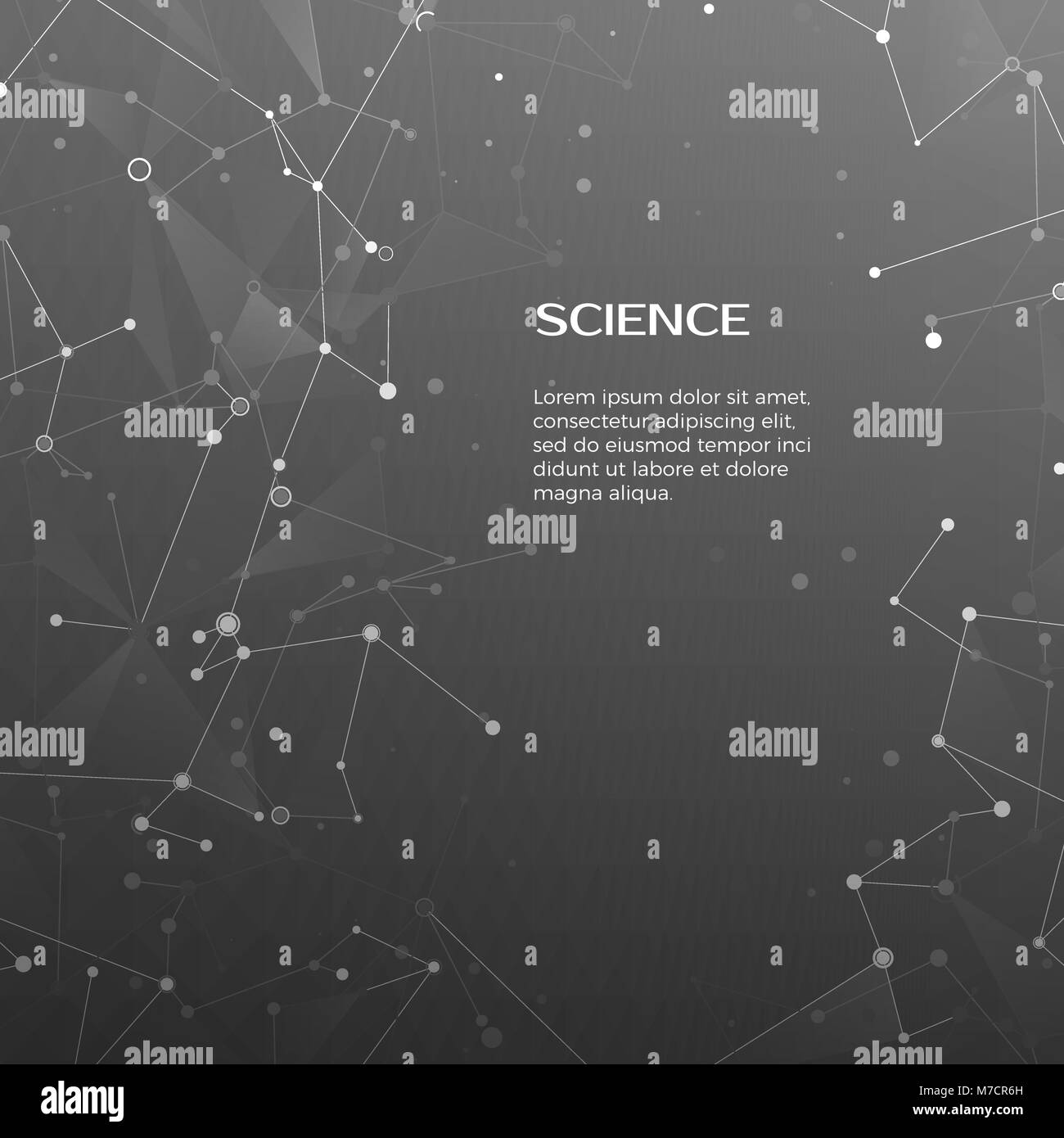 Technik und Wissenschaft Hintergrund. Polygonale Hintergrund. Zusammenfassung Web und Knoten. Plexus atom Struktur. Vector Illustration Stock Vektor