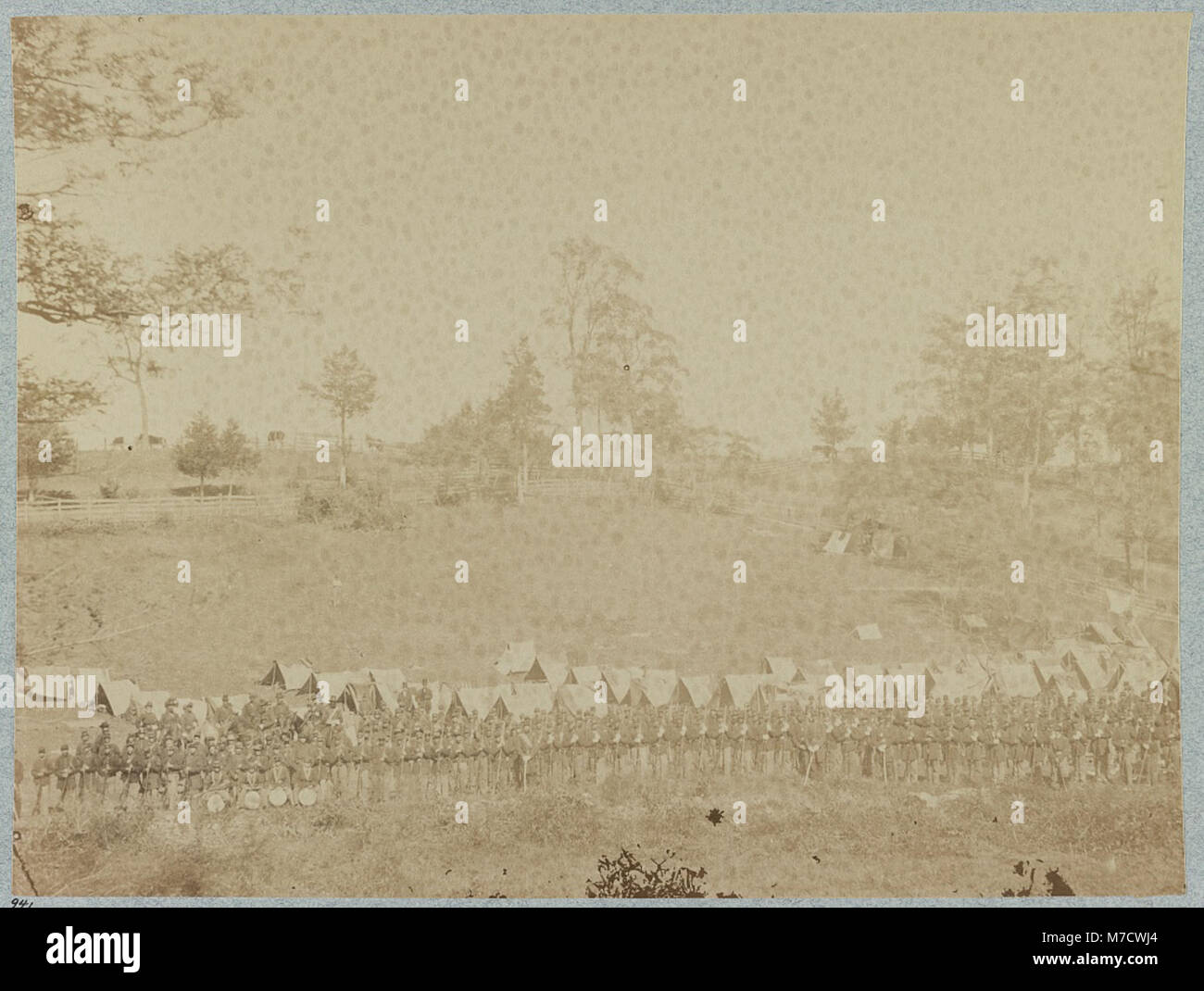 Foto der 93. New Yorker Infanterie in der Schlacht von Antietam, Maryland, im September 1862, die einen Moment des Amerikanischen Bürgerkriegs festgehalten hat. Stockfoto