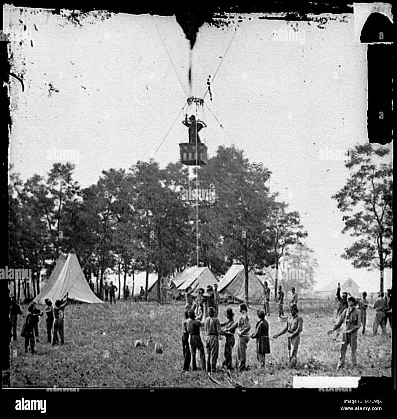 Fair Oaks, Virginia Prof. Thaddeus S. Lowe beobachten die Schlacht aus seinem Ballon "Intrepid" LOC cwpb. 01561 Stockfoto