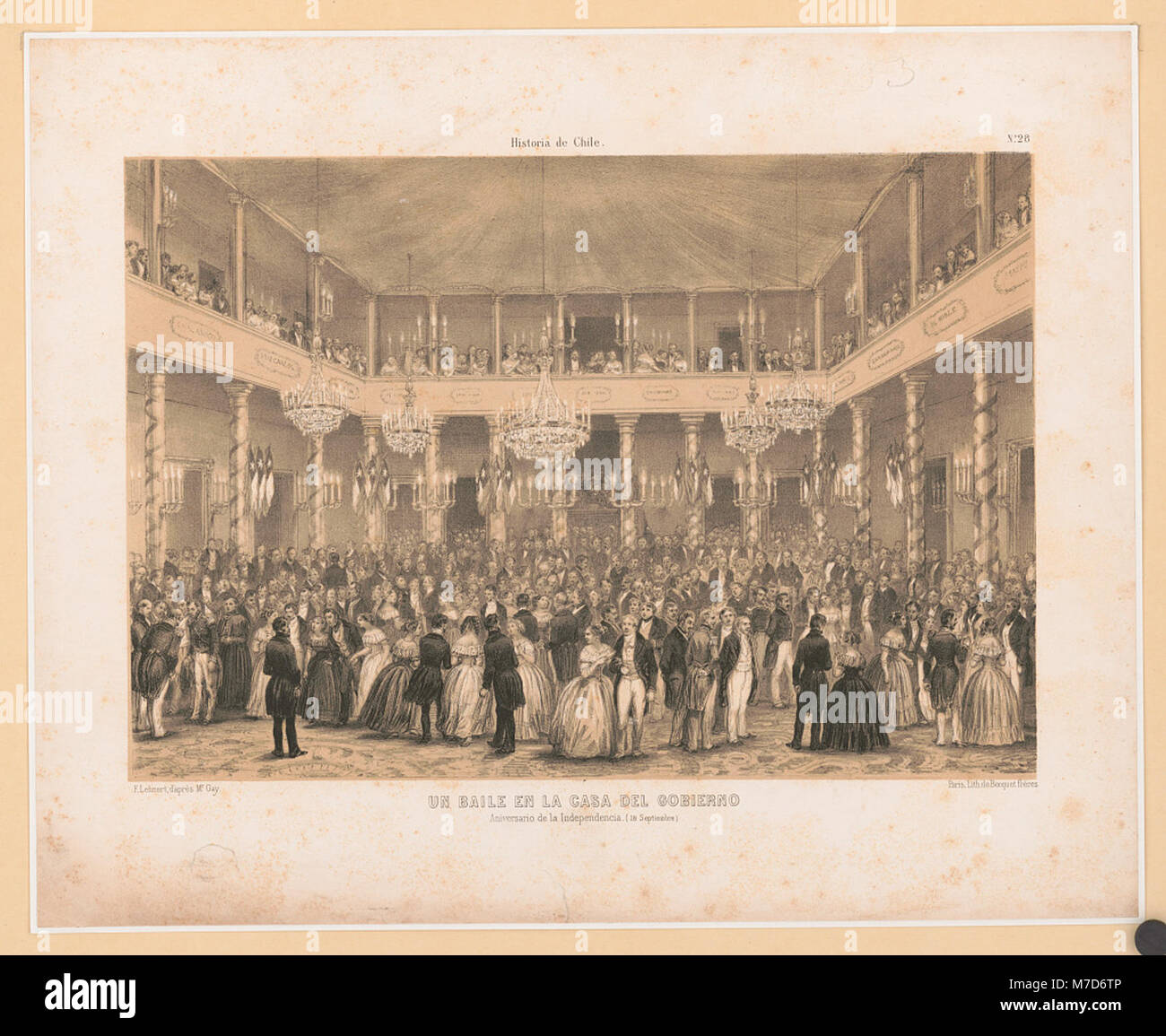 Historia de Chile. Nr. 28. Un Baile en la casa del Regierung aniversario de la Independencia. (18. September) LCCN 2003670342 Stockfoto