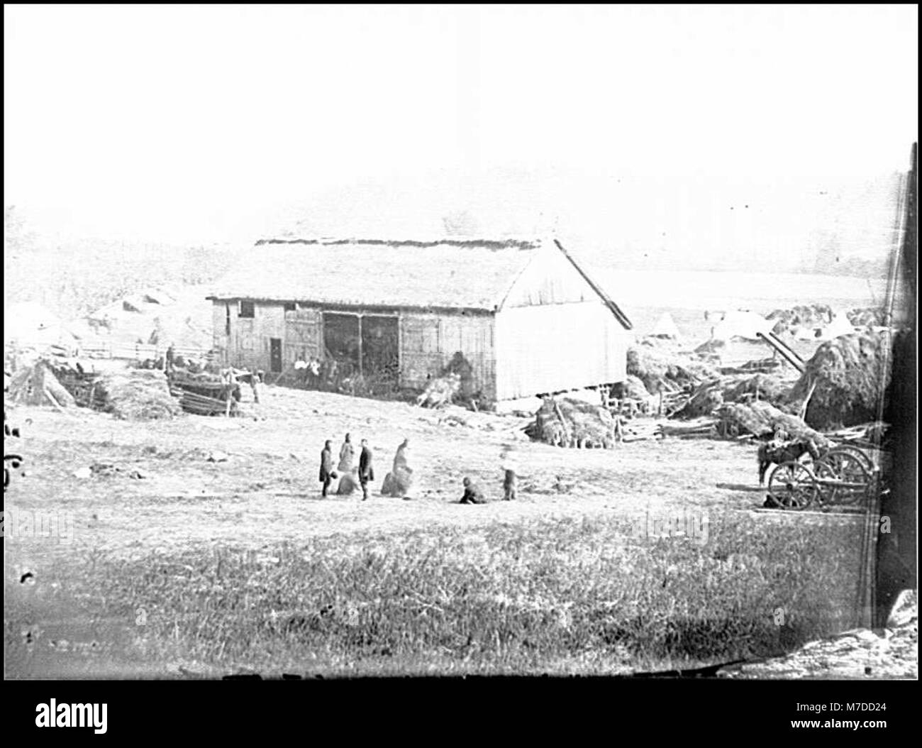 Smiths Scheune in Keedysville, Maryland, wurde nach der Schlacht von Antietam als Krankenhaus genutzt. Das Gebäude spielte eine bedeutende Rolle in der medizinischen Versorgung nach dem Kampf. Stockfoto