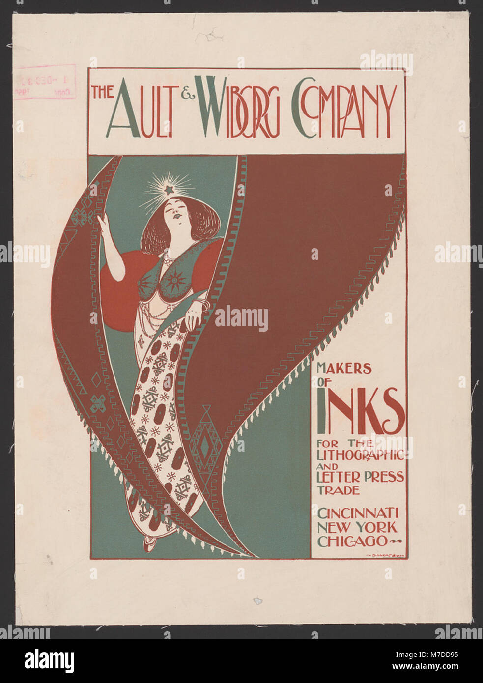 Die Firma Ault & Wiborg, bekannt für die Herstellung hochwertiger Tinten für die Lithografie und den Buchdruck, spielte eine Schlüsselrolle in der industriellen Drucktechnologie. Stockfoto