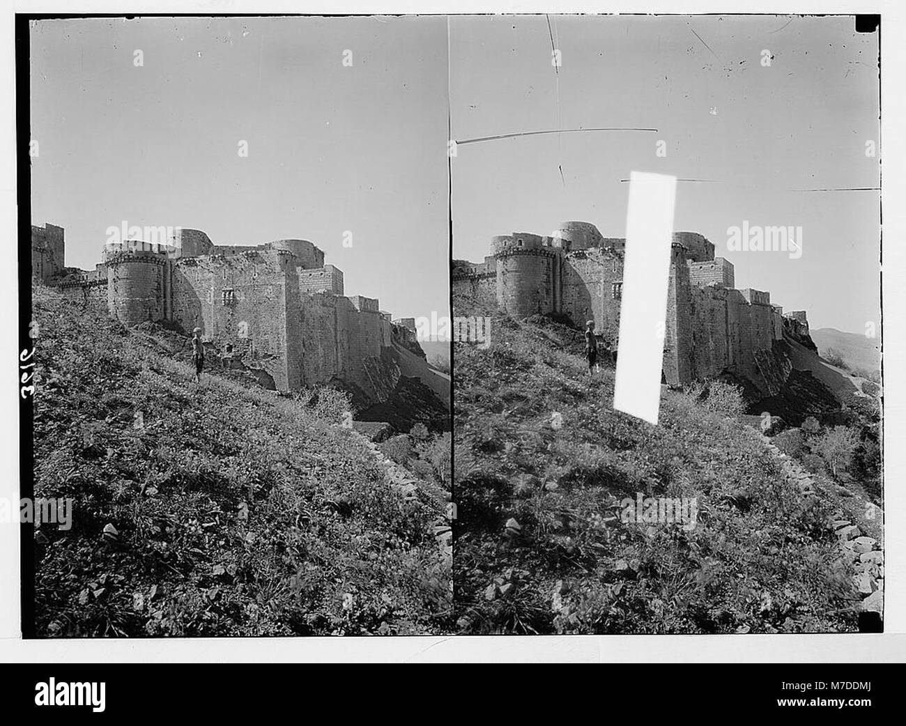 Krak de Chevaliers (Kala't el-husn). S.E. Ecke und scarp LOC 02853 matpc. Stockfoto