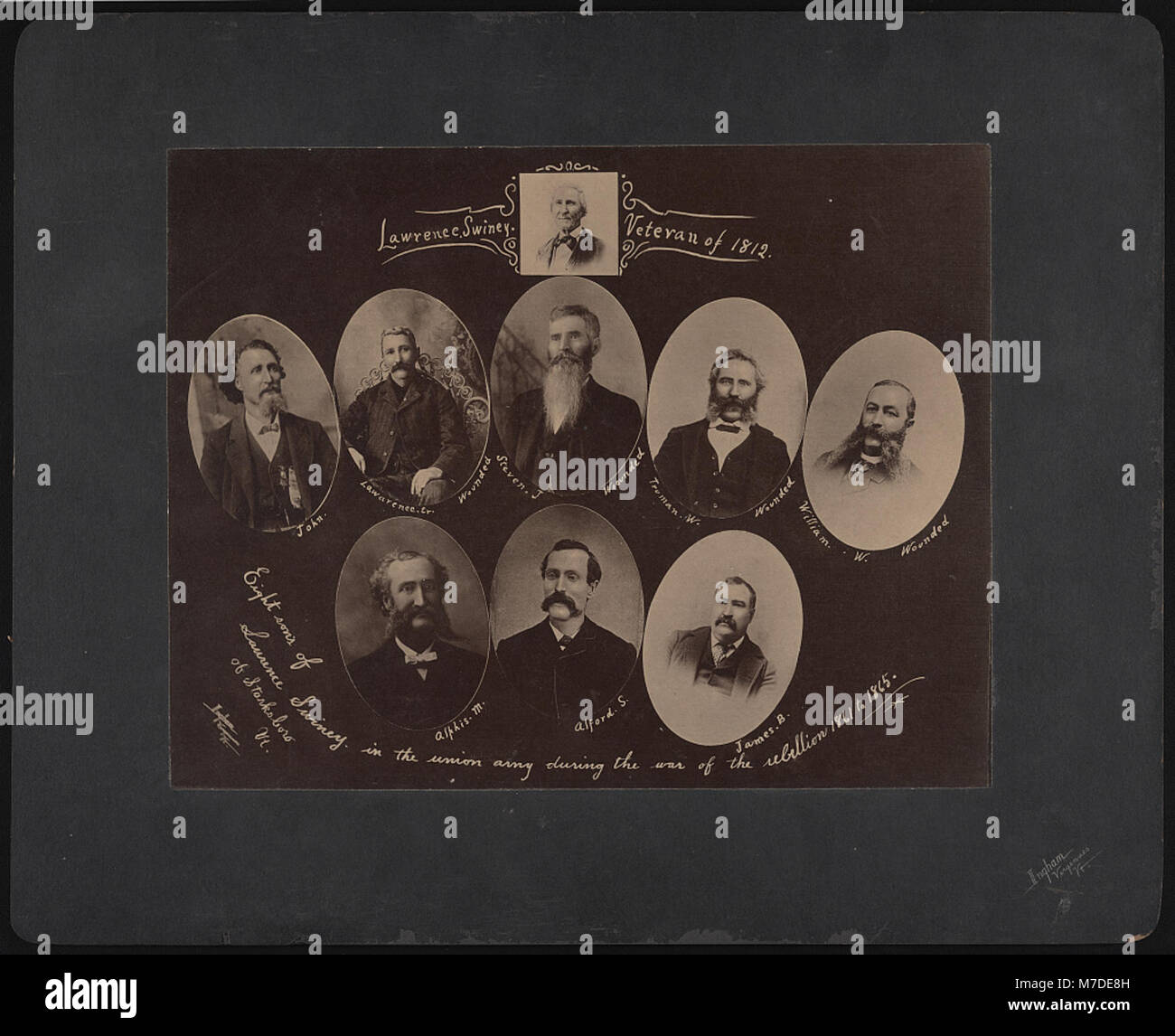 Lawrence Swiney (d. h. Swinyer), Veteran von 1812 acht Söhne von Lawrence Swiney (d. h. Swinyer) der Starksboro, Vt, in der Union Armee während des Krieges der Rebellion 1861 bis 1865 -- Ingham, LCCN 2017658735 Stockfoto