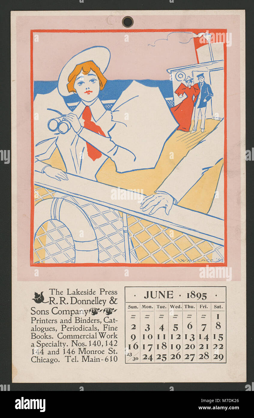 Dieses Foto vom Juni 1895 zeigt die Lakeside Press, eine bedeutende Druckerei und Verlage. Das Bild spiegelt wahrscheinlich die Betriebsabläufe oder Einrichtungen des Unternehmens während dieses Zeitraums wider. Stockfoto