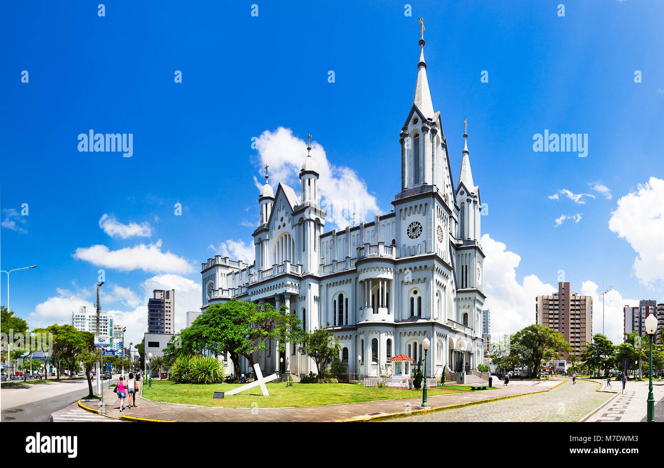 Itajai, Santa Catarina, Brasilien - Februar 22th, 2018: Die Kirche Igreja Matriz Santissimo Sacramento in Itajai, Santa Catarina, Brasilien. Stockfoto