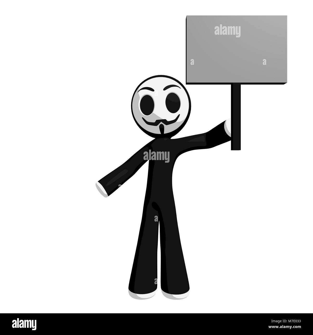 Wenig anarchistischen Holding Streikposten zu unterzeichnen. Stockfoto