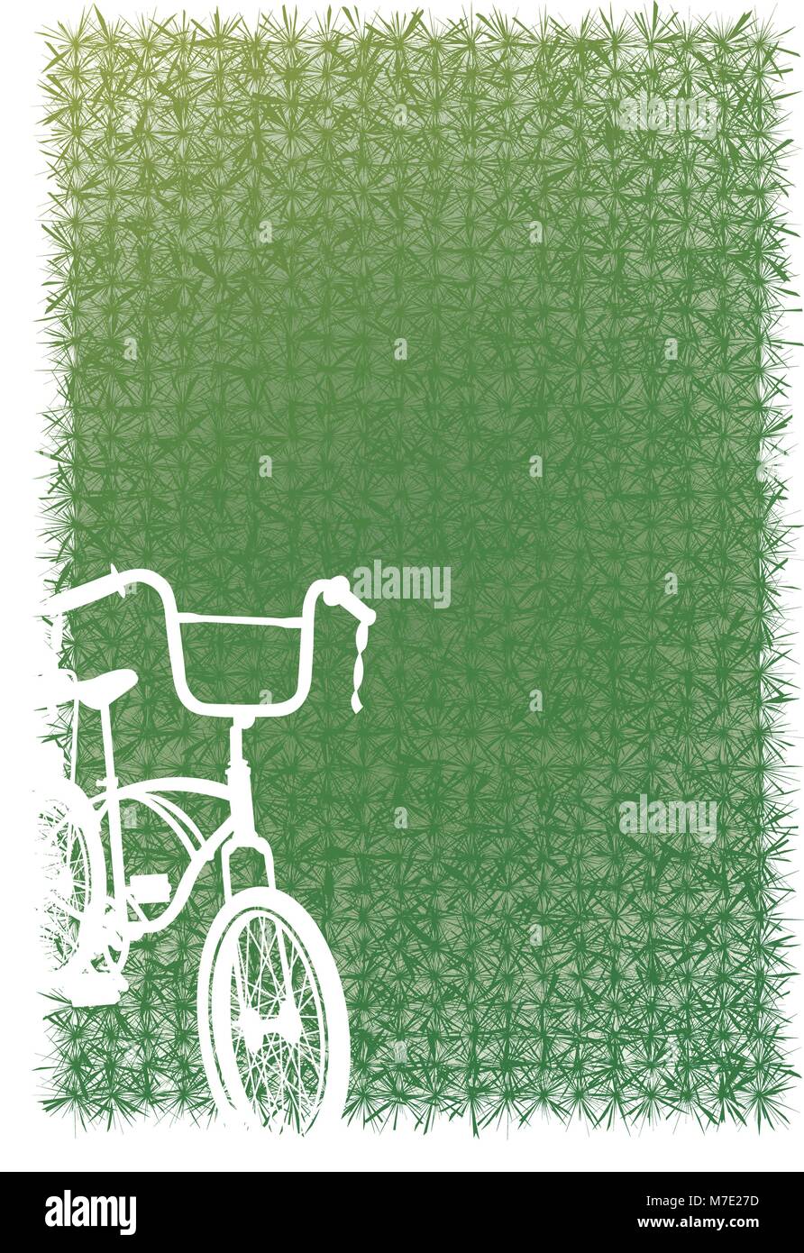 Greensward und weißen Fahrrad isolieren Vector Graphic Design. Stock Vektor