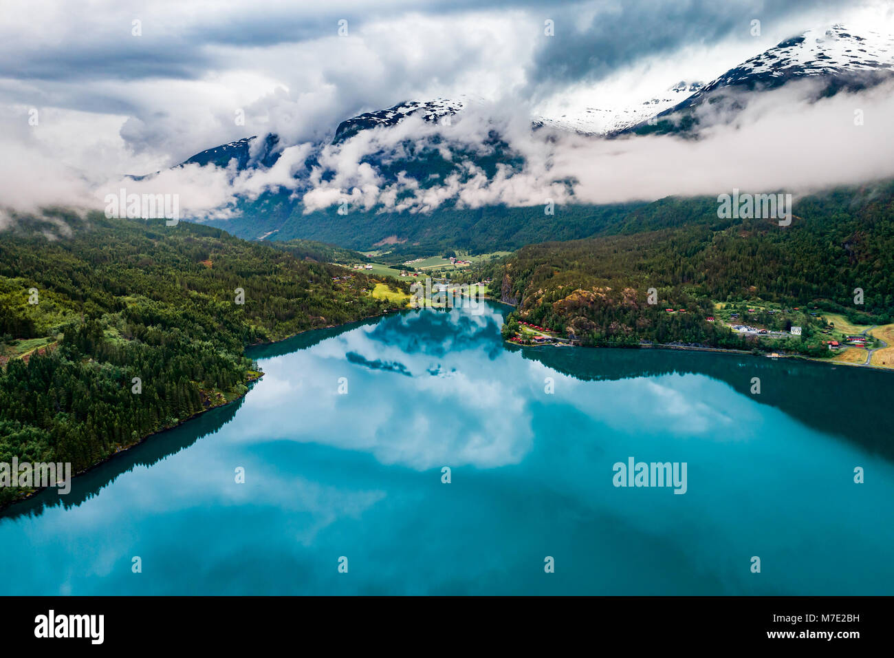 Slowenien - Luftbild resort Lake Bled. Stockfoto