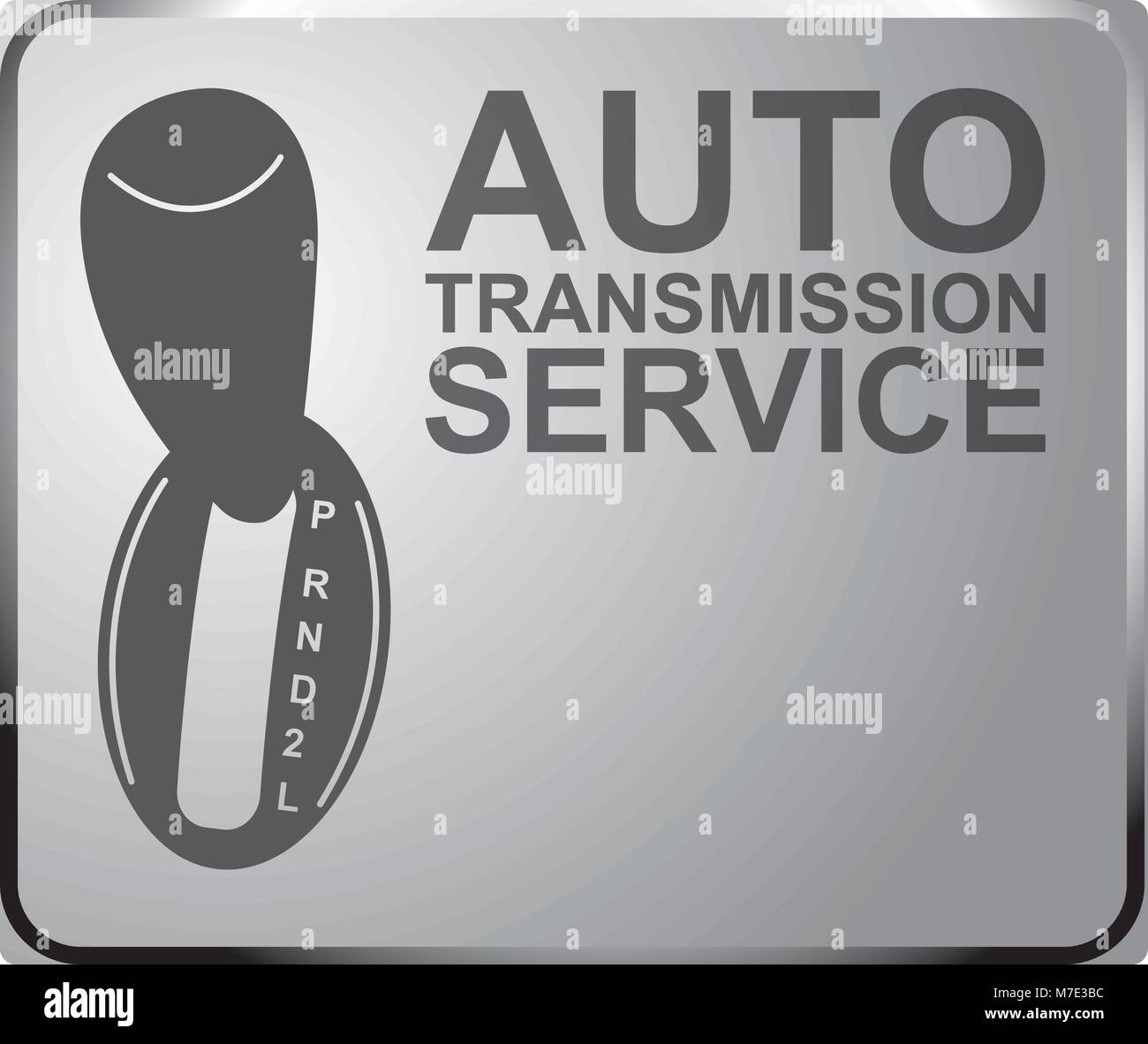 Schild Auto Service, Automatikgetriebe. Banner Design Vektor. Platz für Ihren Text Stock Vektor