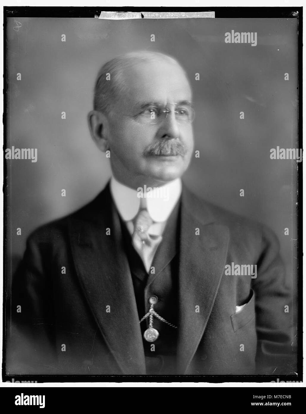 Ein formelles Porträt des ehrenwerten D.B. Paige, das seine Karriere und seinen öffentlichen Dienst unterstreicht. Bekannt für seine Beiträge zu Regierung und Recht, hinterließ Paiges Führung einen nachhaltigen Einfluss auf seine Gemeinde. Stockfoto