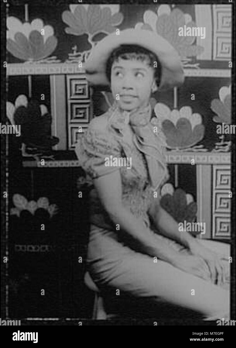 Ein Porträt von Diahann Carroll, einer amerikanischen Schauspielerin, die für ihre bahnbrechende Karriere im Fernsehen und Film bekannt ist. Dieses Foto zeigt ihre Eleganz und ihr Vermächtnis als eine der ersten afroamerikanischen Frauen, die in einer Hauptsaison in einer Fernsehserie zu sehen waren. Stockfoto