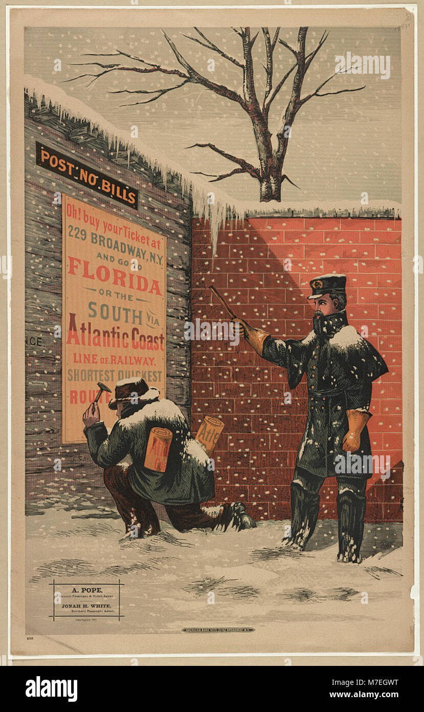 Eine unbenannte Werbekarte, die wahrscheinlich für die Vermarktung eines Produkts oder einer Dienstleistung verwendet wird und den grafischen Designstil seiner Zeit in der Werbegeschichte erfasst. Stockfoto