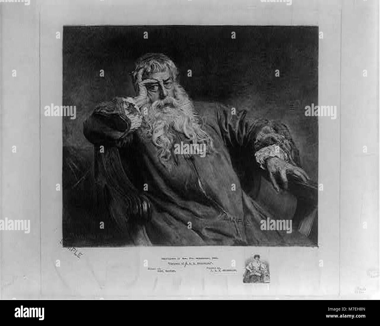 Ein Porträt des französischen Künstlers J.L.E. Meissonier, das sein herausragendes Aussehen und seinen Beitrag zur französischen Kunst des 19. Jahrhunderts zeigt. Stockfoto