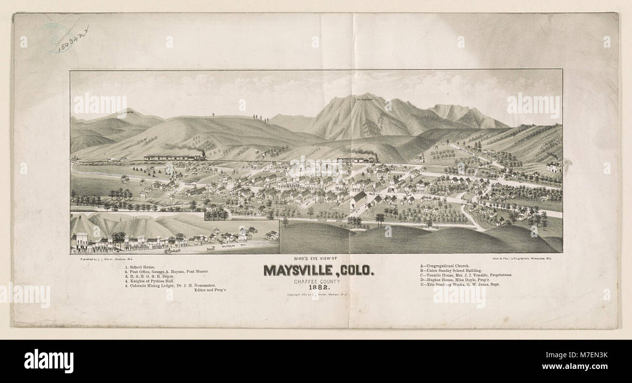 Aus der Vogelperspektive Maysville, Colo Chaffee County 1882 LCCN 2003654959 Stockfoto