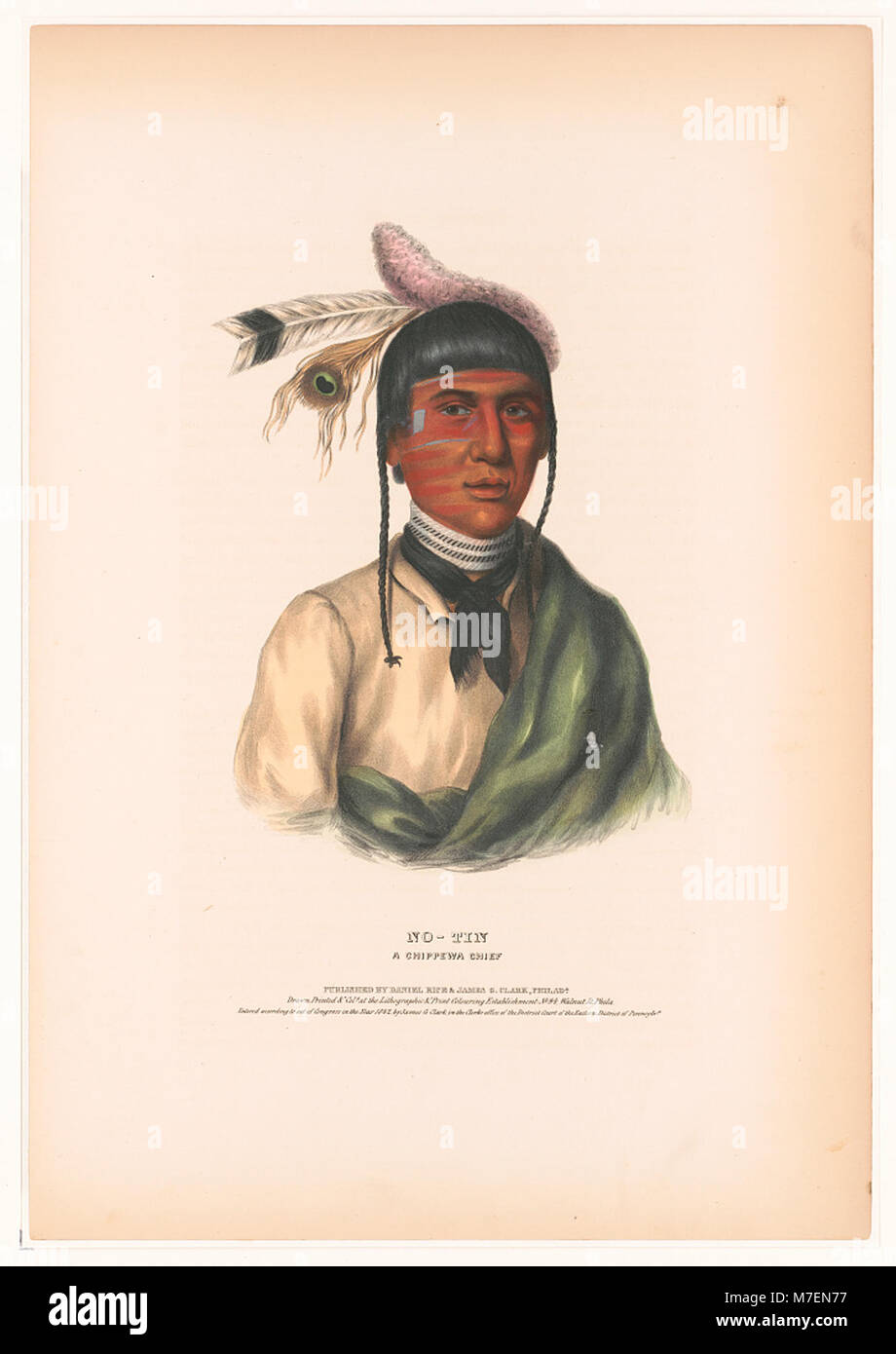 No-Tin, Chippewa Chief - gezeichnet, gedruckt&Col. An der Lithographischen & Drucken Färbung Einrichtung Nr. 94 Walnut St., Phila. LCCN 95505533 Stockfoto