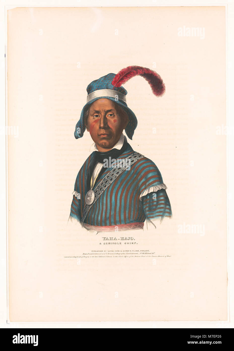 Yaha-Hajo. Ein Seminole Chief - gezeichnet, gedruckt und an J.T. farbige Bowens lithographischen Einrichtung, 94 Walnut St't. LCCN 2013645366 Stockfoto
