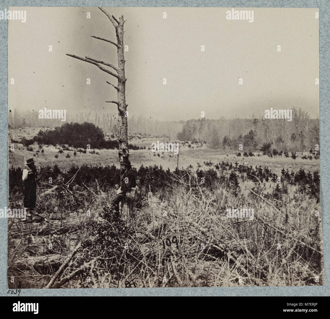 Dieses Bild zeigt den Ort der gescheiterten Anklagen der Konföderierten gegen Gewerkschaftsverschanzungen während des Bürgerkriegs an der Kreuzung von Old und New Court House Road. Stockfoto