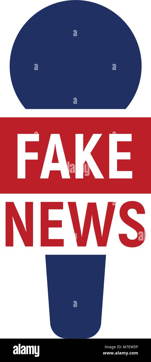 Fake interview Logo. Abstrakte Reporter microfon Logo für falsche Broadcast, Vector Illustration. Stock Vektor