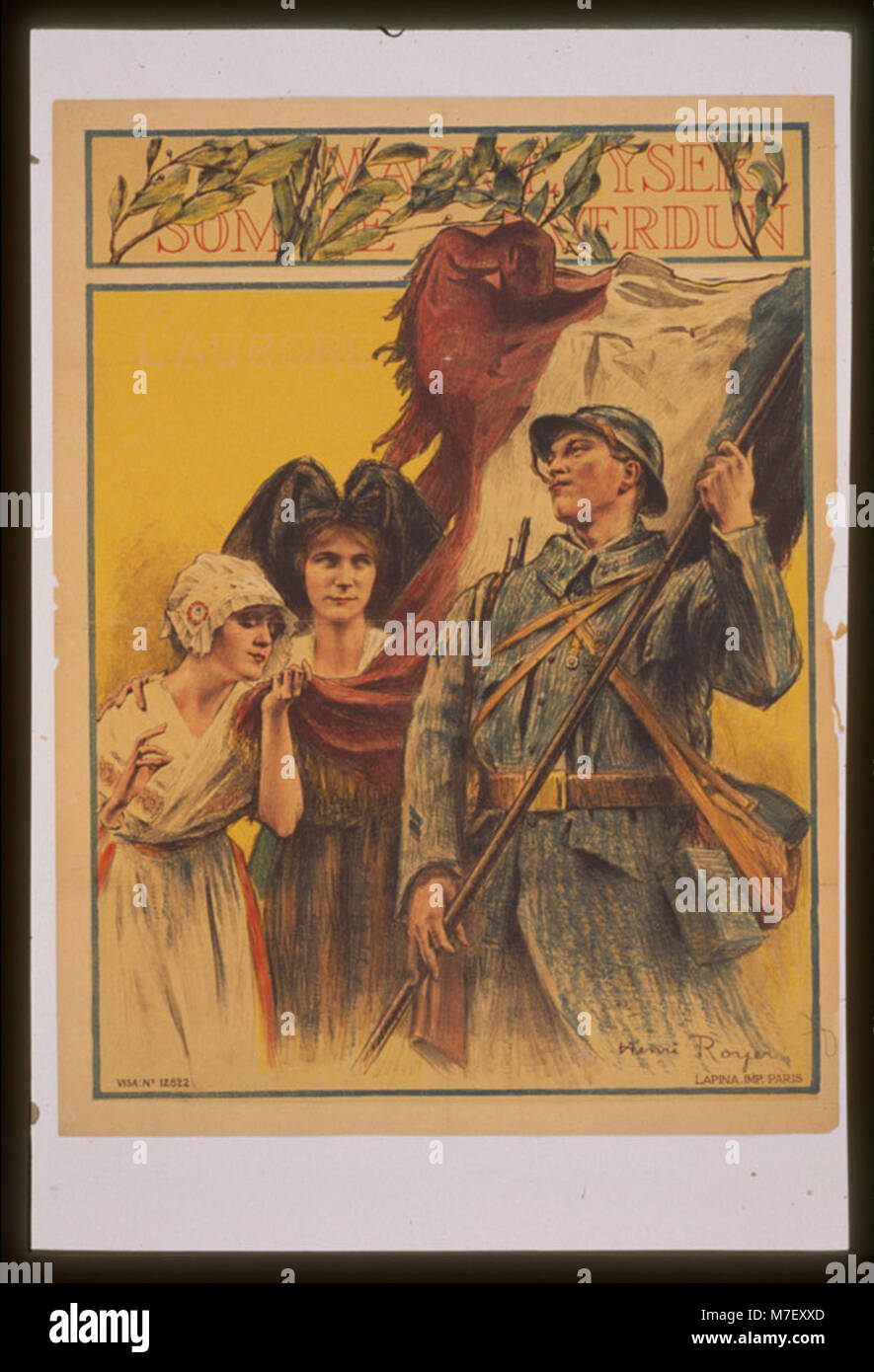 Ein französisches Plakat, in dem die Bürger aufgefordert werden, das staatliche Befreiungsdarlehen nach dem Zweiten Weltkrieg zu unterzeichnen. Das Darlehen war ein wichtiges Finanzinstrument, das zur Unterstützung der Erholung Frankreichs nach dem Krieg eingesetzt wurde. Stockfoto