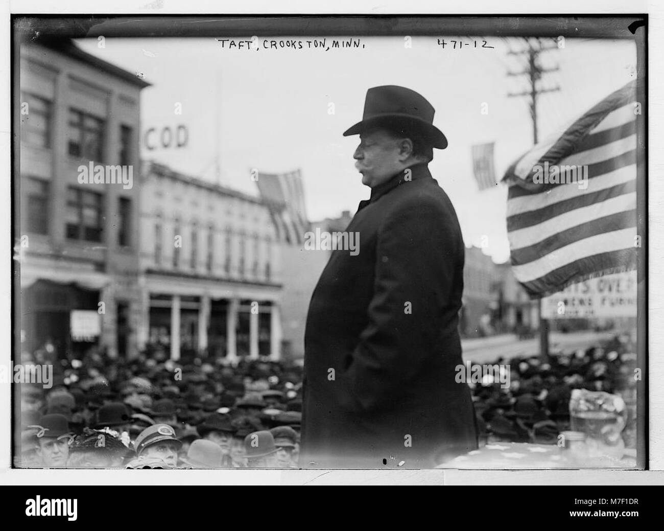 Das Bild zeigt Taft, Minnesota, mit Schwerpunkt auf die historischen und kulturellen Aspekte der Stadt. Crookston liegt im Norden von Minnesota, nahe der kanadischen Grenze. Stockfoto