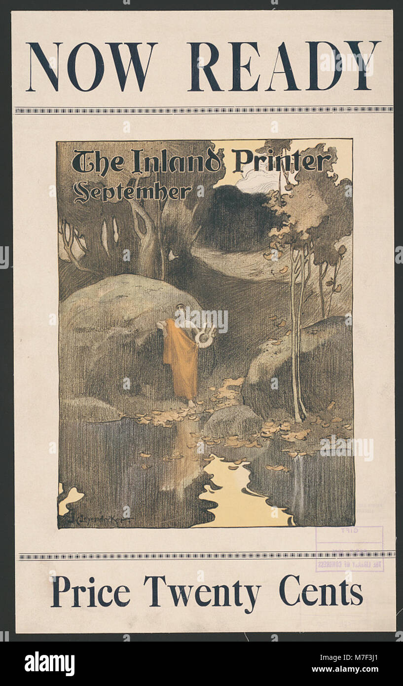 Ein Bild des Covers der September-Ausgabe des Inland Printer, einer historischen Publikation, die sich auf die Druck- und Verlagsindustrie im späten 19. Und frühen 20. Jahrhundert konzentriert. Stockfoto