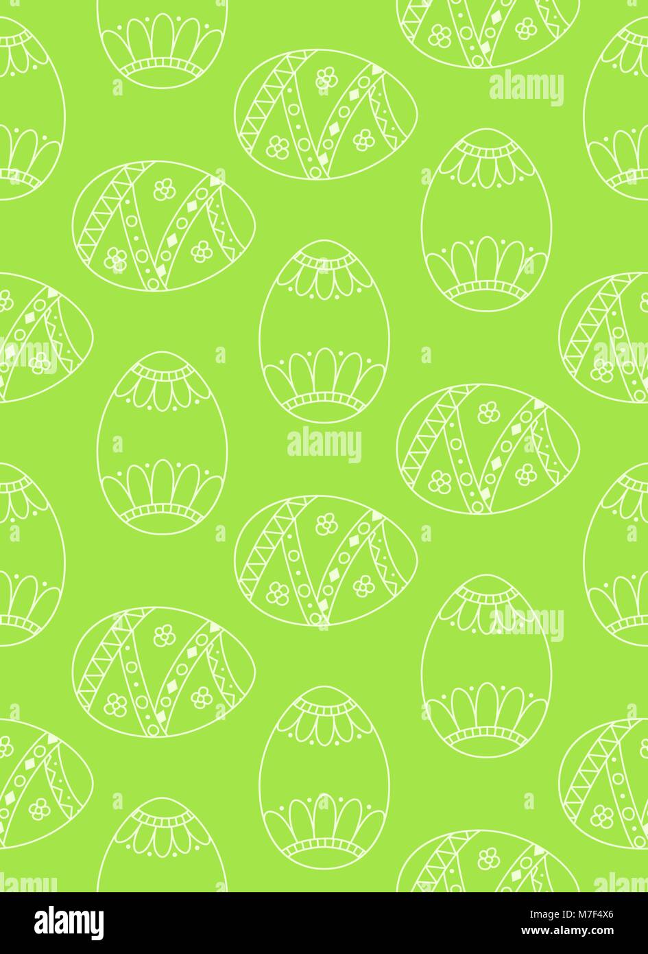 Die nahtlose Vektor einfache Muster mit Ostereiern. Grüne Ostern Hintergrund der Hand Eier gezeichnet Stock Vektor