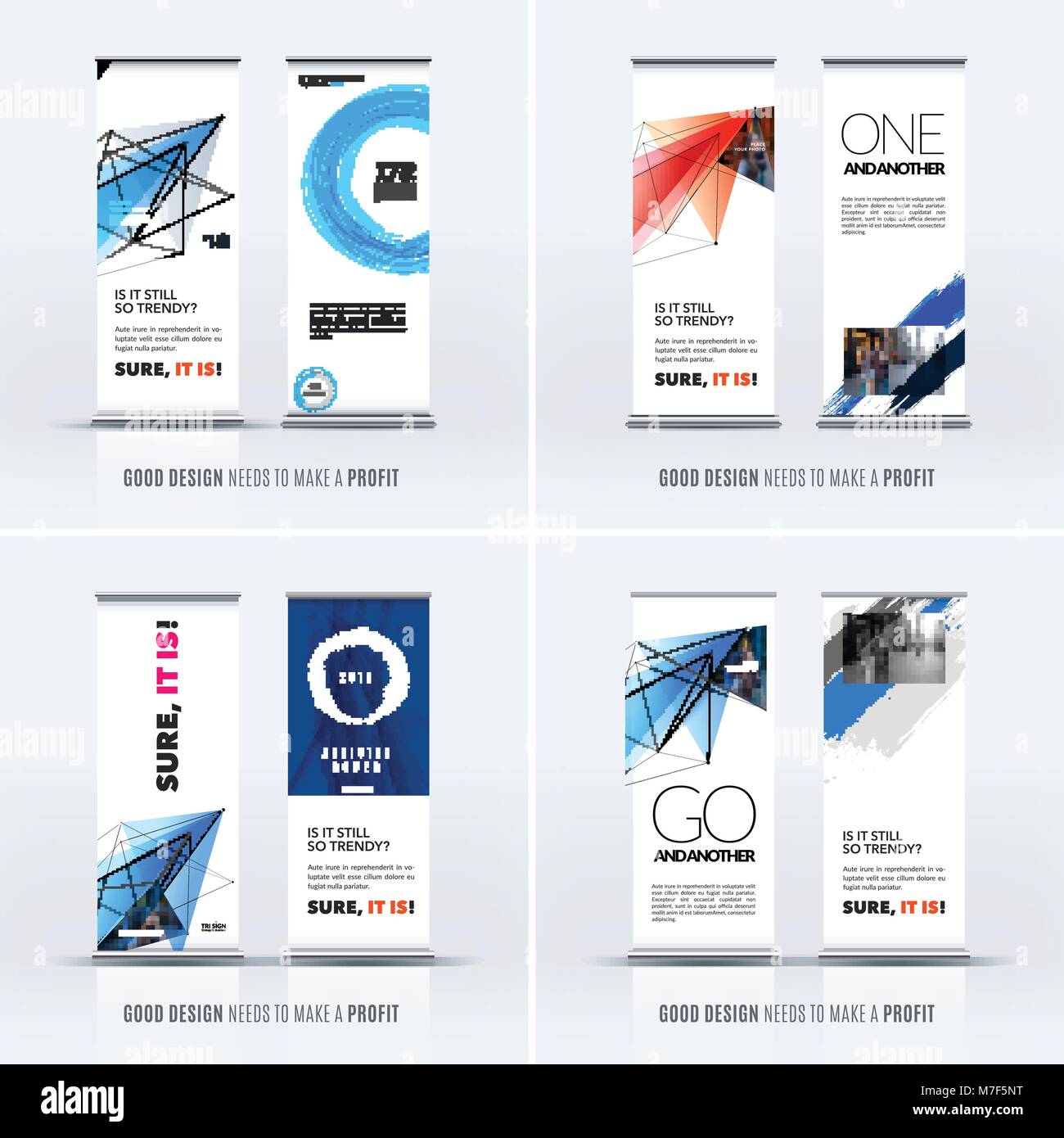 Abstrakte business Vektor einrichten der modernen Roll Up Banner stand Design Stock Vektor