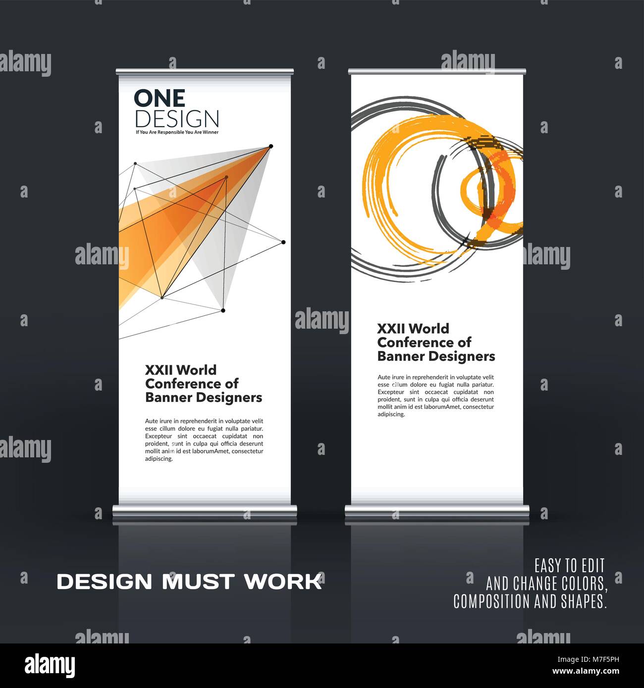 Abstrakte business Vektor einrichten der modernen Roll Up Banner stand Design Stock Vektor