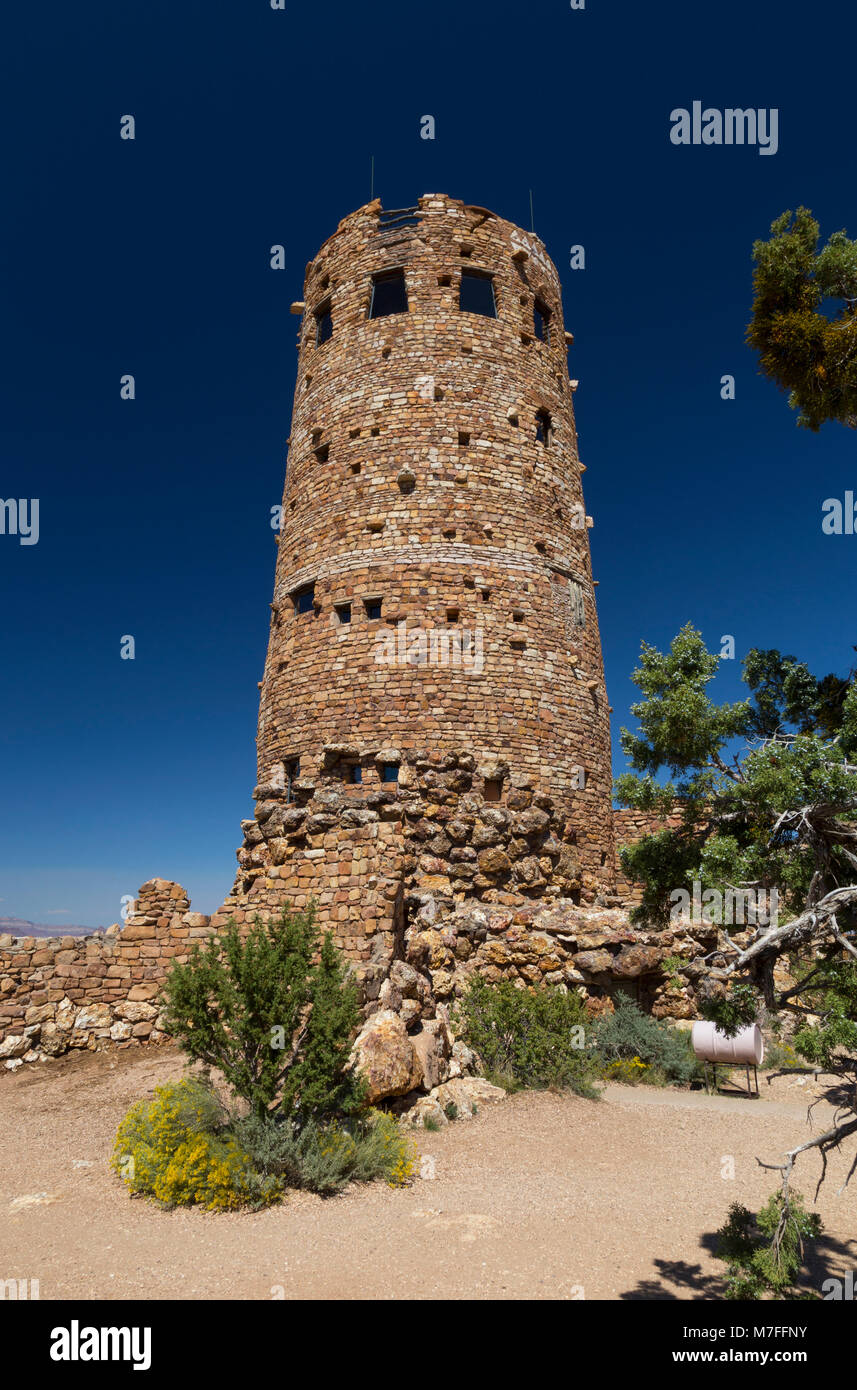 Desert View Watchtower, auch als die indischen Wachturm am Desert View, Grand Canyon South Rim, Arizona, USA bekannt Stockfoto